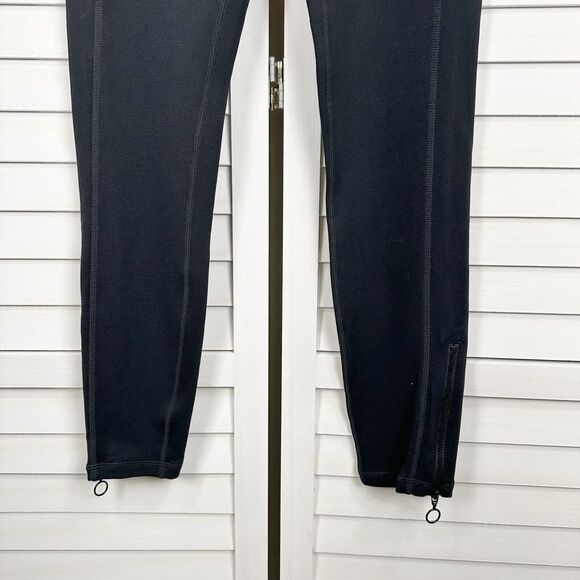 Fabletics Black Quincy‎ Ankle Zip Leggings High Rise Paneled Pockets Size M - Picture 4 of 9